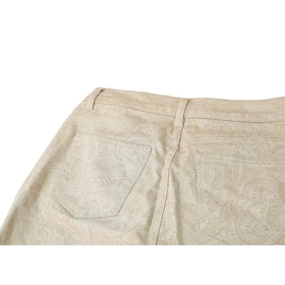 Talbots Slim Cropped Curvy Ivory Cream Paisley Jeans Sz 29 Cottagecore Coastal - Picture 4 of 8